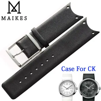 MAIKES de Înaltă Calitate din Piele Ceas Trupa Alb Negru Watchband Caz Pentru CK Calvin Klein KOH23101 KOH23307