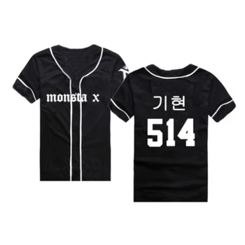 Mainlead Monsta x Baseball Tee Uniforma de Vara Tricou Casual Unisex Număr de Imprimare Tricoul Echipei
