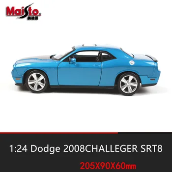 Maisto 1:24 2008 Dodge Challenger SRT8 Albastru Regal simulare aliaj model de masina meserii decor colecție de instrumente de jucărie cadou
