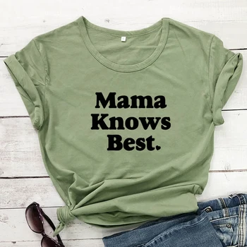 Mama Stie cel Mai bine T-shirt Casual pentru Femei Maneci Scurte Tumblr Maternitate de Top Tricou Amuzant Cadou de Ziua Mamei Tricou Dropshipping
