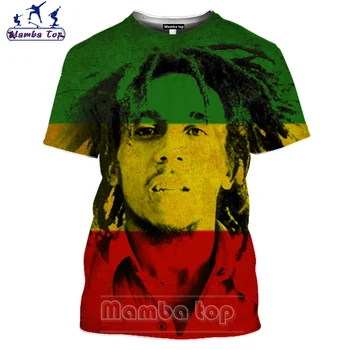 Mamba sus Imprimare 3D Cântărețului Bob Marley Tricou de Desene animate pentru Bărbați T-shirt Adolescenti High Street Barbati Tricou Femei Camping Unisex Sport