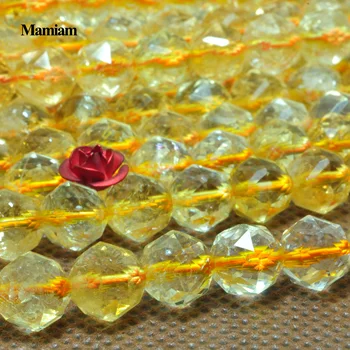 Mamiam Naturale, Un Citrin Galben, Cuart Cristal de Diamant Margele Fatetate 6mm 8mm Piatra Diy Brățară Colier Bijuterii de Luare de Design