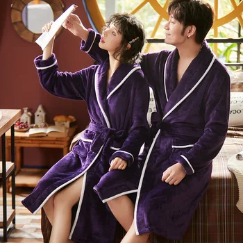 Maneca lunga unisex adult și copil halat de cald iarna Kimono-Halat Halat de baie părinte-copil purta serviciu acasă îngroșarea băieți halat