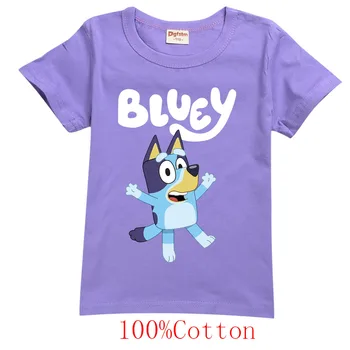 Maneci scurte Fata de Desene animate T-shirt bluey Fata Tricouri Copii de Moda de Top Fete Anime Haine copii haine