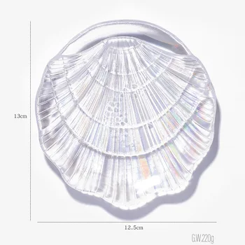 Manichiura de Cristal de Sticlă Sirena Shell fel de Mâncare Instrument Nail Art Decor Bord Fotografie Recuzită Tavă de Afișare Bijuterii Unghii Accesorii