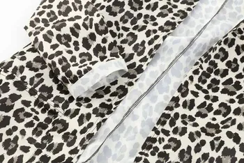 Mantou Pentru Femei Leopard Print Hanorac Cu Mânecă Lungă Pierde Sacou Casual Doamna Primavara Toamna Cardigan Open Stitch Uza