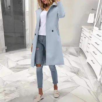 Mantou pentru femei Lumina Albastră Rever Un Buton Catarame Jacheta Femei 2020 Nou Stil de Moda de Navetiști Slim-fit de Sus