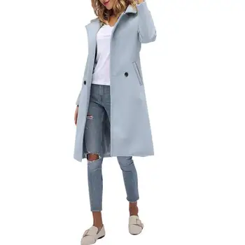 Mantou pentru femei Lumina Albastră Rever Un Buton Catarame Jacheta Femei 2020 Nou Stil de Moda de Navetiști Slim-fit de Sus