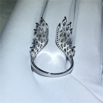 Manual aripi de Înger inel Real argint 925 AAAAA Cz de Logodna Nunta Trupa Inele pentru femei Petrecerea de nunta Bijuterii Cadou