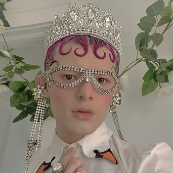 Manual Complet Rhinsetone Ochi Masca de Carnaval, Mascaradă Măști de Față Bijuterii pentru Femei de Lux Cristal Bal mascat Accesorii