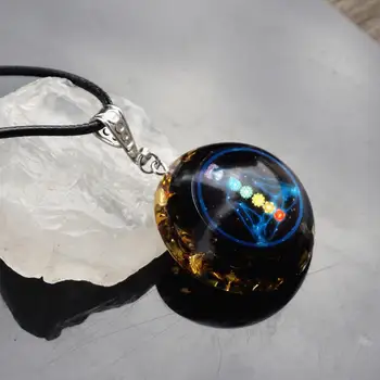 Manual de Joasa Pandantiv Obsidian Cristal Natural de Energie Chakra Bijuterii EMF Protecție Orgonice de Vindecare Împotriva Negativitate