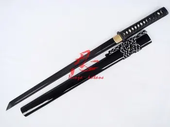 Manual japonez sabie ninja clay temperd 1095 oțel cu wolfram adsorbi lamă ascuțită
