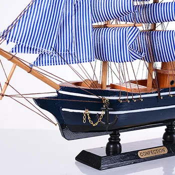 Manual Mediteraneene, Lemn De Corabie Stil De Decorațiuni Sculptate Nautice Barcă Cu Pânze Din Lemn Model Suveniruri Cadou De Ziua Jucărie
