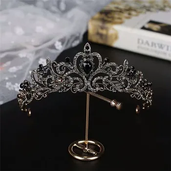 Manual stras Tiara Printesa Coroana de Păr de nunta, Accesorii de mireasa Stras Margele benzi Diademă de bijuterii Cadou