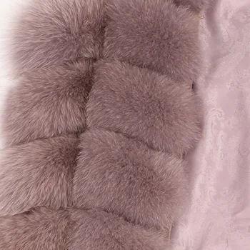 Maomoakong naturale reale de blană de vulpe blană Complet haină de blană de vulpe 90CM mult timp la modă jacheta de Iarna pentru femei cu jacheta Blana vesta fata de piele