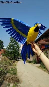 Mare 45x60cm albastru pene de papagal greu model de raspandire aripile papagal pasăre propunerii de artizanat acasă decoratiuni de gradina s1883