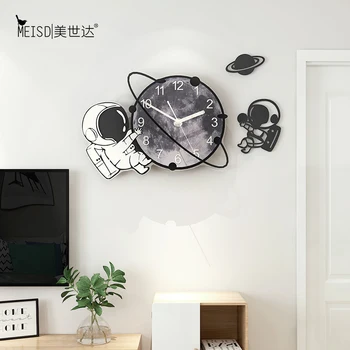 Mare Astronaut Tăcut Cuarț Acrilice Decorative Ceas De Perete Cu Design Modern Living Home Decor De Perete Ceas De Perete Autocolante
