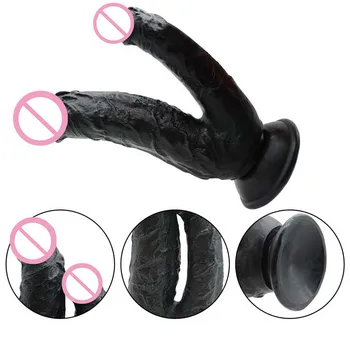 Mare dildo realist penis mare față-verso cap vibrator super mult vibrator anal pula mare femei adulte Masturbari jucarii sexuale