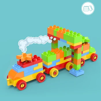 Mare Dimensiune a Particulelor Acoperis Blocuri Compatibil LegoINGlys Duploed Tren robot Blocuri de Cărămidă Jucarii Pentru Copii