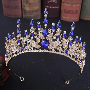 Mare Epocă De Păr Bijuterii Cristal Violet Baroc Diademă De Mireasă De Lux Stras Femei Coroana Și Diadema Pentru Petrecerea De Nunta