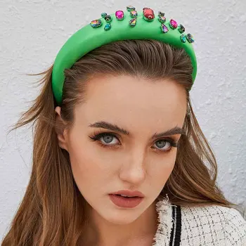 Mare Stras Hairband Femei Burete Moale anti-alunecare Căptușit Largă Susținere Solid de Culoare de Păr Cerc Nou la Modă, Pălării Oferta Femeie