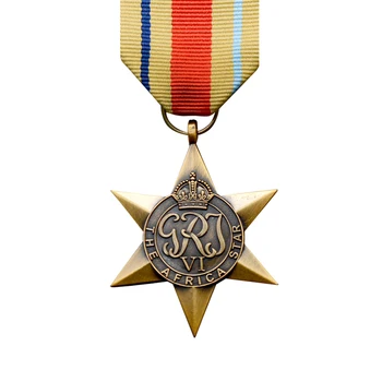 Marea Britanie Africa de Nord Montgomery Medalie Africane Stele Hexagon Medalie GRI Georgius Rex Imperator VI Insigna Metalică Broșă Pin