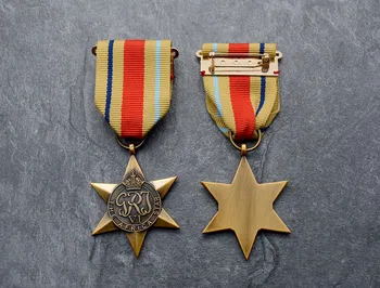 Marea Britanie Africa de Nord Montgomery Medalie Africane Stele Hexagon Medalie GRI Georgius Rex Imperator VI Insigna Metalică Broșă Pin