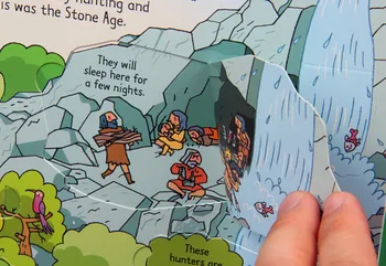 Marea britanie engleză 3D Uită-te în interiorul epoca de Piatră carte cu poze Educație copii de lectură pentru copii, cu peste 70 de clape pentru a ridica hard cover