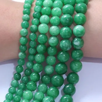Margele din Piatra naturala Verde jad-ul Rotund Liber Margele Spacer Pentru a Face Bijuterii DIY Bratari Handmade 15