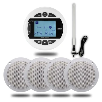 Marin Bluetooth Stereo, Radio FM SUNT MP3 Player Audio + 4 inch Marin Impermeabil în aer liber Boxe Pentru Barca, ATV, UTV + Barca Antenei