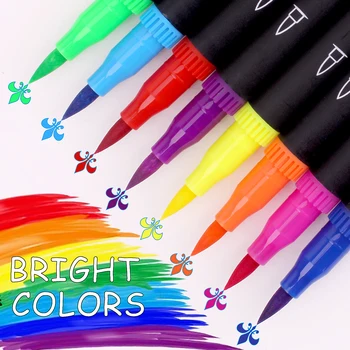 Markeri Dual Sfaturi de Colorat Perie Fineliner Pixuri de Culoare, de 80 de Culori pe bază de Apă Marker pentru Caligrafie Desen Schiță