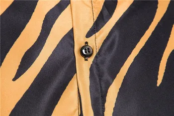 MarKyi 2019 new sosire cu dungi tricou barbati din bumbac cu maneca lunga de bună calitate, model zebra mens rochie cămașă contrast
