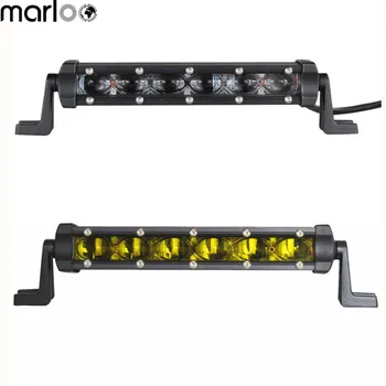 Marloo 8 inch 30W Ultra Subtire Slim Singur Rând de Lumină LED Bar 6D Pentru Camion Offroad 4X4 4WD Masina Jeep 12V 24V Alb Chihlimbar Lampa