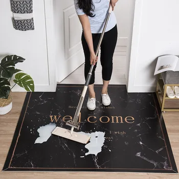 Marmorat Ușă din piele podea mat impermeabil anti-alunecare covor baie oilproof bucătărie podea DIY personalizat-a făcut Intrarea covor