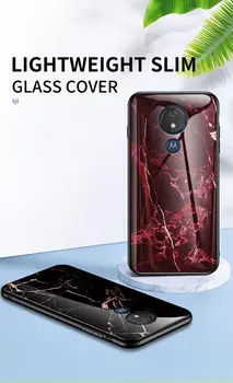 Marmura Caz De Sticlă Pentru Motorola G7 G8 Juca, Plus Sticla Telefon Acoperă Pentru Moto G8, G7 Putere Un Zoom Macro Coque Fundas