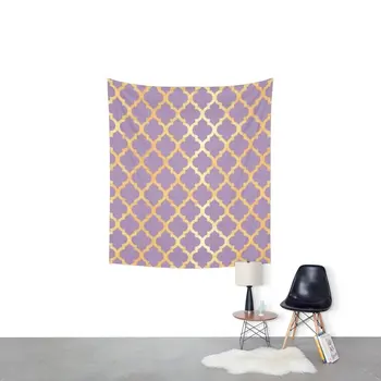 Marocan De Aur & Violet Tapiserie De Perete Agățat De Perete Wandbehang Goblen Pătură Dormitor Decor Acasă