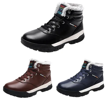 MARSON Bărbați Cizme de Zăpadă în aer Liber Adidași 2019 Iarna Casual sex Masculin de Bumbac, Pantofi de Cald Drumeții Ajuta Confortabil, Plus Dimensiunea de Pantofi pentru Bărbați