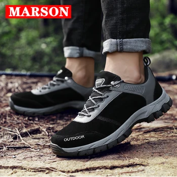 MARSON Bărbați în aer liber Adidasi Piele Barbati Pantofi Impermeabil Drumeții Pantofi Respirabil Cauciuc rezistent la Uzura Turistice Pantofi