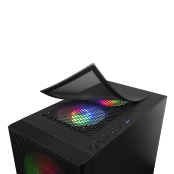 Marte Jocuri MCZ, Premium compact de Gaming cutie, Semitorre MicroATX, Panou lateral + grila fata, negru/alb/roz