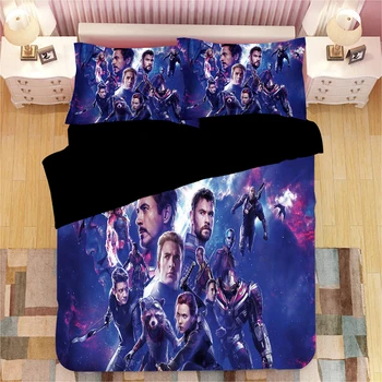 Marvel avengers set de lenjerie de pat pentru copii, pat decor king size husă de pilotă regina cuvertură 3/4buc copii home textile de promovare