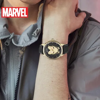 Marvel Original The Avengers Iron Man Oțel Casual Încheietura Ceas rezistent la apa 50m 3D Casca Minune de Băiat de Desene animate de sex Masculin Cadou Ceas 9092
