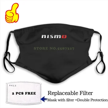 Masca de fata Nissan Nismo Anti Praf cu filtru pentru bărbați pentru femei, copii fată băiat adolescenti rece Kawaii design amuzant DIY măști negre