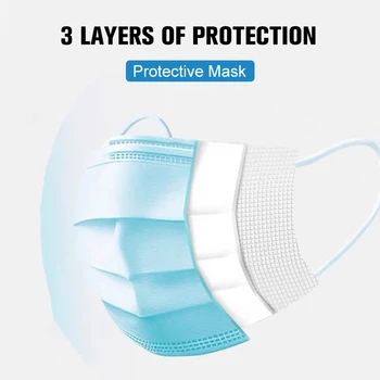 Masca de unica folosinta Nonwove 3 Straturi Straturi Mască cu Filtru gura mască filtru de siguranță Respirabil de Protecție, măști de Frumusețe În Stoc makeups