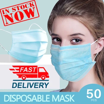 Masca de unica folosinta Nonwove 3 Straturi Straturi Mască cu Filtru gura mască filtru de siguranță Respirabil de Protecție, măști de Frumusețe În Stoc makeups