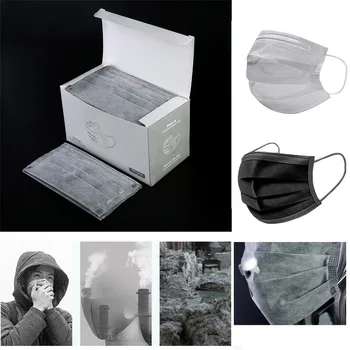 Mască de unică folosință Carbon Activat Masca Unisex Protecție Material textil pentru Praf Gura Masca de brand nou Patru Straturi de Purificare de Praf 50PC