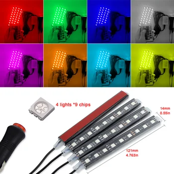 Masina Atmosferă de Interior de LED-uri RGB Benzi de Lumină Bord Podea Piciorul RGB LED Strip Lumină Decorativă de Muzică de Control de sunet Multiple de iluminat