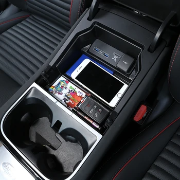 Masina Consola centrala Cotiera Cutie Depozitare Cheie Telefon Tavă ABS Negru Pentru Land Rover Discovery Sport 2020 Accesorii Auto Interior