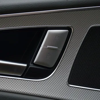 Masina de Butoane de pe Volan Paiete Decorative din Fibra de Carbon Tapiterie pentru Audi A6 S6 Reglarea Scaunului Buton Crom ABS Acoperă