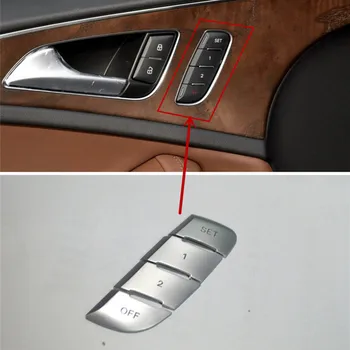 Masina de Butoane de pe Volan Paiete Decorative din Fibra de Carbon Tapiterie pentru Audi A6 S6 Reglarea Scaunului Buton Crom ABS Acoperă