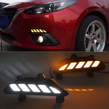 Masina de LED-uri Dinamice a intensității luminoase și Lumina de Semnalizare stil Releu 12V auto LED DRL lumini de zi pentru Mazda 3 axela 2013 -2016